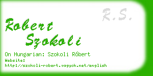 robert szokoli business card